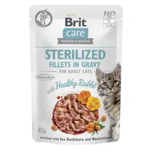 Влажный корм для стерилизованных кошек Brit Care Cat Sterilized филе в соусе с кроликом 85 г