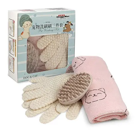 Набір для купання собак і котів Doggyman Pet Washing Kit щітка рушник рукавички