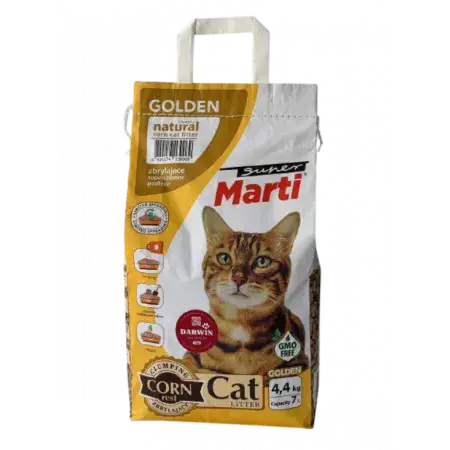 Кукурудзяний наповнювач Super Marti комкуючий для котячих туалетів 7 л