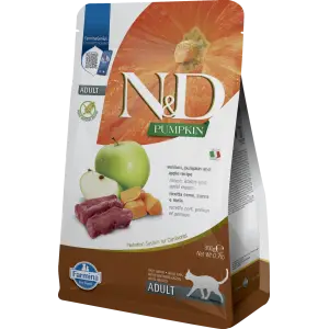 Беззерновий сухий корм N&D CAT PUMPKIN VENISON & APPLE ADULT з гарбузом, олениною та яблуком 300 г