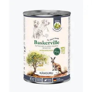 Baskerville КЕНГУРУ. Повнораціонний вологий корм класу холістик для собак з чутливим травленням та літніх собак, 400 г