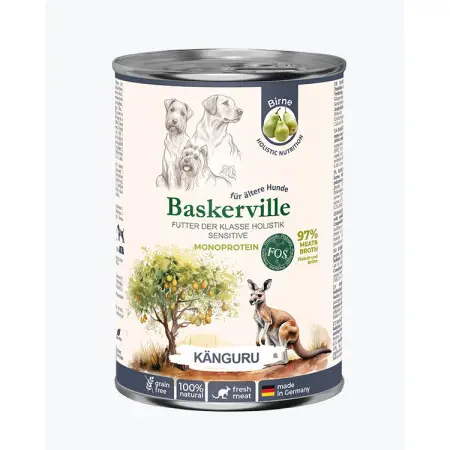 Baskerville КЕНГУРУ. Повнораціонний вологий корм класу холістик для собак з чутливим травленням та літніх собак, 400 г