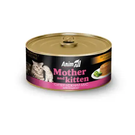 Влажный корм AnimAll легкий старт кормления, для кошек и котят, мусс, 85 г