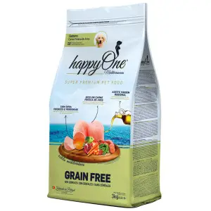 Беззерновий сухий корм happyOne Mediterraneum Puppy Fresh Meat для цуценят і годуючих сук зі свіжим м’ясом 3 кг