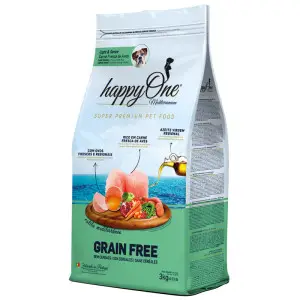 Беззерновий сухий корм happyOne Mediterraneum Lights & Senior Fresh Meat для літніх та малоактивних собак зі свіжим м’ясом 3 кг