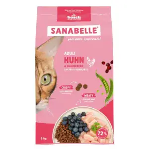 Сухий корм Bosch Sanabelle Adult для дорослих котів, курка з чорницею, 2 кг