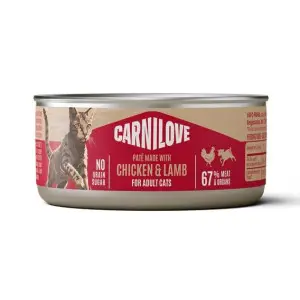Вологий корм Carnilove Chicken & Lamb для котів паштет курка і ягня 100 г