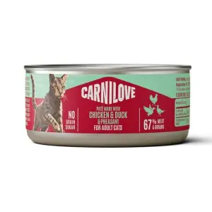 Вологий корм Carnilove Chicken, Duck & Pheasant для котів паштет курка, качка і фазан 100 г