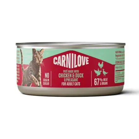 Вологий корм Carnilove Chicken, Duck & Pheasant для котів паштет курка, качка і фазан 100 г