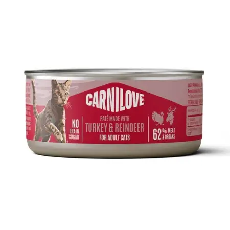 Вологий корм Carnilove Turkey & Reindeer для котів паштет індичка і північний олень 100 г