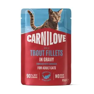 Вологий корм Carnilove Gravy Trout with Echinacea для котів форель та ехінацея в соусі 85 г