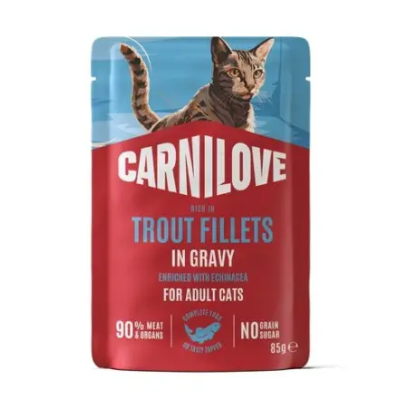 Вологий корм Carnilove Gravy Trout with Echinacea для котів форель та ехінацея в соусі 85 г