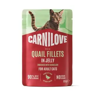 Вологий корм Carnilove Jelly Quail with Dandelion для котів перепілка і кульбаба в желе 85 г