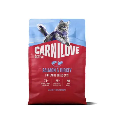Сухий корм Carnilove Active Salmon & Turkey Large Breed для котів великих порід лосось та індичка 2 кг