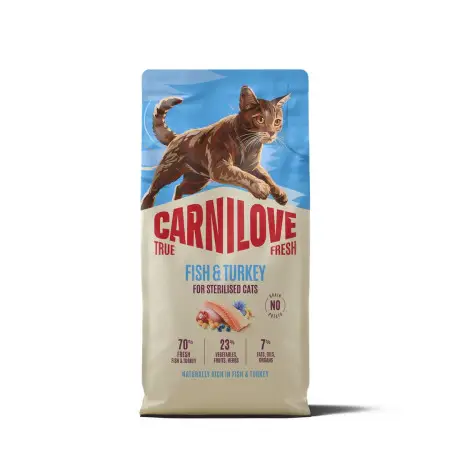Сухой корм Carnilove True Fresh Fish & Turkey Sterilised для стерилизованных кошек рыба и индейка 6 кг