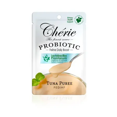 Повноцінний корм з пробіотиком Cherie Creamy Care Tuna Puree Urinary Care, Пюре з тунця (підтримка сечовивідної системи) для дорослих котів, 40 г