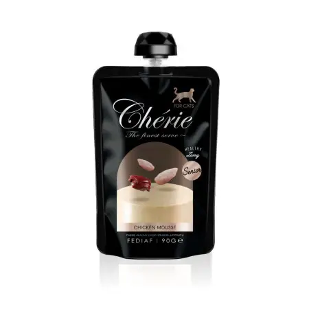 Повноцінний корм Cherie Squeeze-Up Pouch Chicken Mousse For Senior Cat Мус з курки для котів похилого віку 90 г