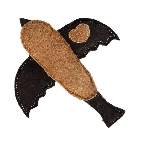 Жувальна іграшка для собак DoggyMan Leather Bird пташка з пищалкою, натуральна шкіра