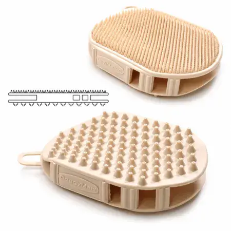 Силіконова щітка-рукавичка для собак і котів DoggyMan BS Double-Sided Grooming Glove двустороння 15х11х3см