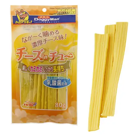 Ласощі для собак DoggyMan Cheese Chewing Stick Жувальні палички з Сиром, розмір M, 80 г