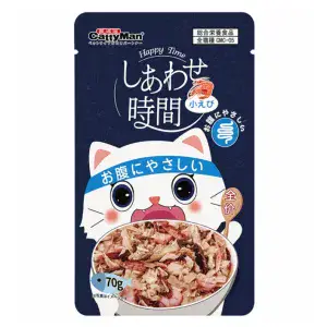 Повнораціонний вологий корм консерви для котів CattyMan Happy Time Digestive Health здорове травлення, тунець і креветки 70г