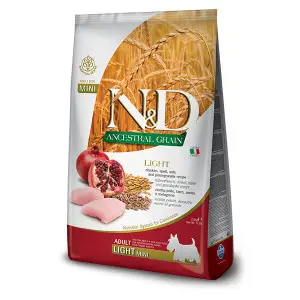 Сухий корм Farmina N&D Low Grain Light Chicken & Pomegranate Adult Mini для дорослих собак дрібних порід, схильних до повноти або з надмірною вагою з куркою та гранатом 2,5 кг