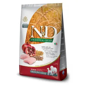 Низькозерновий сухий корм Farmina N&D Low Grain Chicken & Pomegranate Senior Medium & Maxi для собак похилого віку  середніх і великих порід з куркою та гранатом 2,5 кг