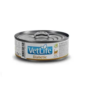 Вологий корм для котів Farmina Vet Life Diabetic дієтичне харчування, для контролю рівня глюкози в крові при цукровому діабеті, 85 г
