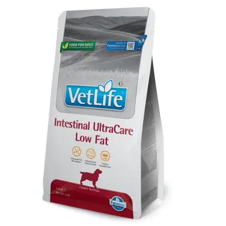 Сухий лікувальний корм Farmina Vet Life Dog Intestinal UltraCare Low Fat дієтичне харчування для собак, з низькою жирністю при захворюванні ШКТ, 1,5 кг