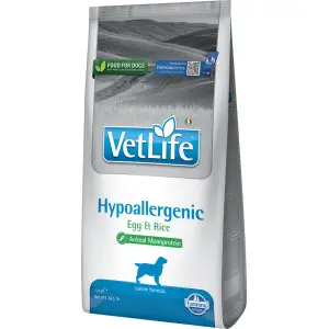 Сухий лікувальний корм для собак Farmina Vet Life Hypoallergenic Egg & Rice дієтичне харчування при харчовій алергії 12 кг
