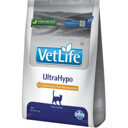 Сухий лікувальний корм Farmina Vet Life UltraHypo дієт. Харчування для котів, при харчовій алергії, 5 кг