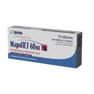 Витаминно-минеральный комплекс GiGi MaroPET (МароПет) противорвотное средство для собак 60мг 4 табл.