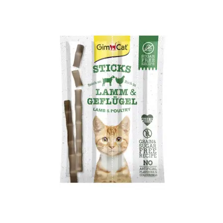 Ласощі GimCat М'ясні палички з ягням та куркою для котів, 4шт.х 5г