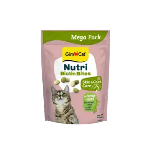 Вітамінізовані ласощі GimCat Nutri Biotin Bites для котів для покращення стану шерсті та шкіри з морськими водоростями 425 г