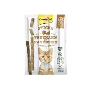 Ласощі GimCat М'ясні палички з індичкою та кроликом для котів, 4шт х 5г