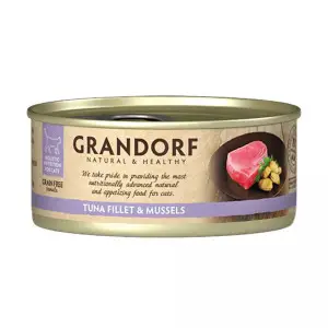 Консерви GRANDORF для кішок Філе тунця з мідіями 70 г