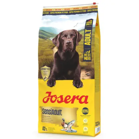 Сухий корм Josera SensiAdult Medi/Maxi для дорослих собак середніх та великих порід з чутливим травленням з качкою та лососем 12,5 кг