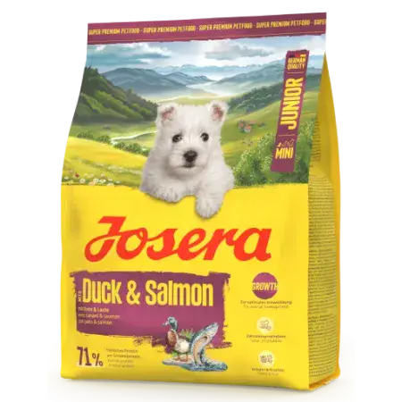 Сухий корм Josera Mini Junior Duck & Salmon (MiniJunior) для цуценят малих порід з качкою та лососем 900 г