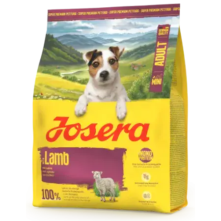 Сухий корм Josera Adult Mini Deluxe Grainfree беззерновой для дорослих собак малих порід, з ягням, 900 г
