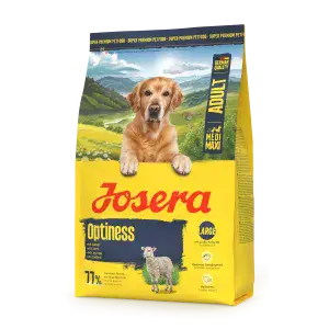 Сухий корм Josera Adult Optiness для дорослих собак середніх і великих порід, з ягням, птицею і рисом, 3 кг