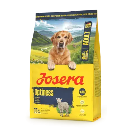 Сухий корм Josera Adult Optiness для дорослих собак середніх і великих порід, з ягням, птицею і рисом, 3 кг