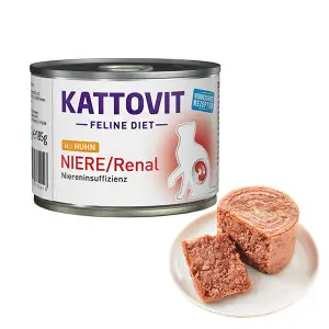 Вологий лікувальний корм консерви для котів із захворюваннями нирок Kattovit Veterinary Niere Renal курка 185г