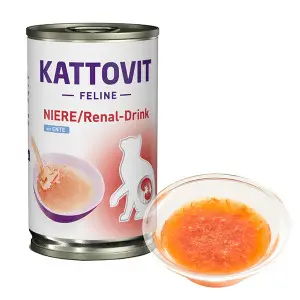 Вологий лікувальний корм консерви для котів із захворюваннями нирок Kattovit Veterinary Niere Renal качка напій 135мл