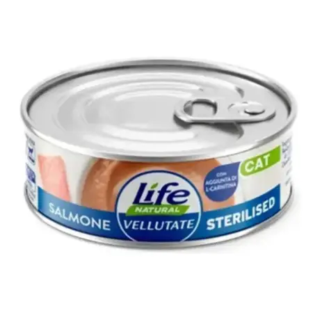 Вологий корм Lifecat Vellutate Wet sterilized salmon, паштет з лососем для стерилізованих котів 70 г