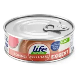 Влажный корм Lifecat Vellutate Wet exigent tuna, паштет тунец для привередливых кошек 70 г