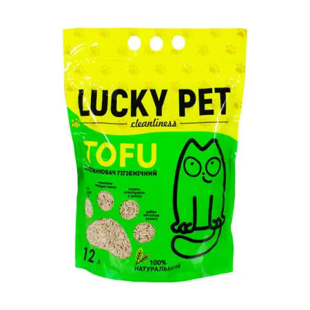 Наполнитель Lucky Pet из тофу для кошачьего туалета, гипоаллергенный, 12 л.