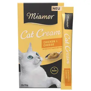 Рідкі ласощі Miamor Cream Chicken & Cheese для котів з Куркою та сиром 6 шт по 15 г