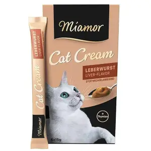 Рідкі ласощі Miamor Cream Leberwurst для котів з Печінкою 6 шт по 15 г