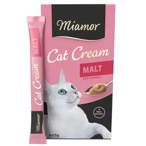 Рідкі ласощі для котів Miamor Cream Malt крем з солодом для виведення шерсті 6 шт по 15 г