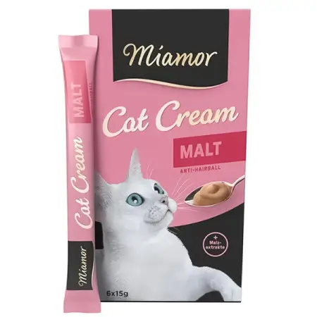 Рідкі ласощі для котів Miamor Cream Malt крем з солодом для виведення шерсті 6 шт по 15 г